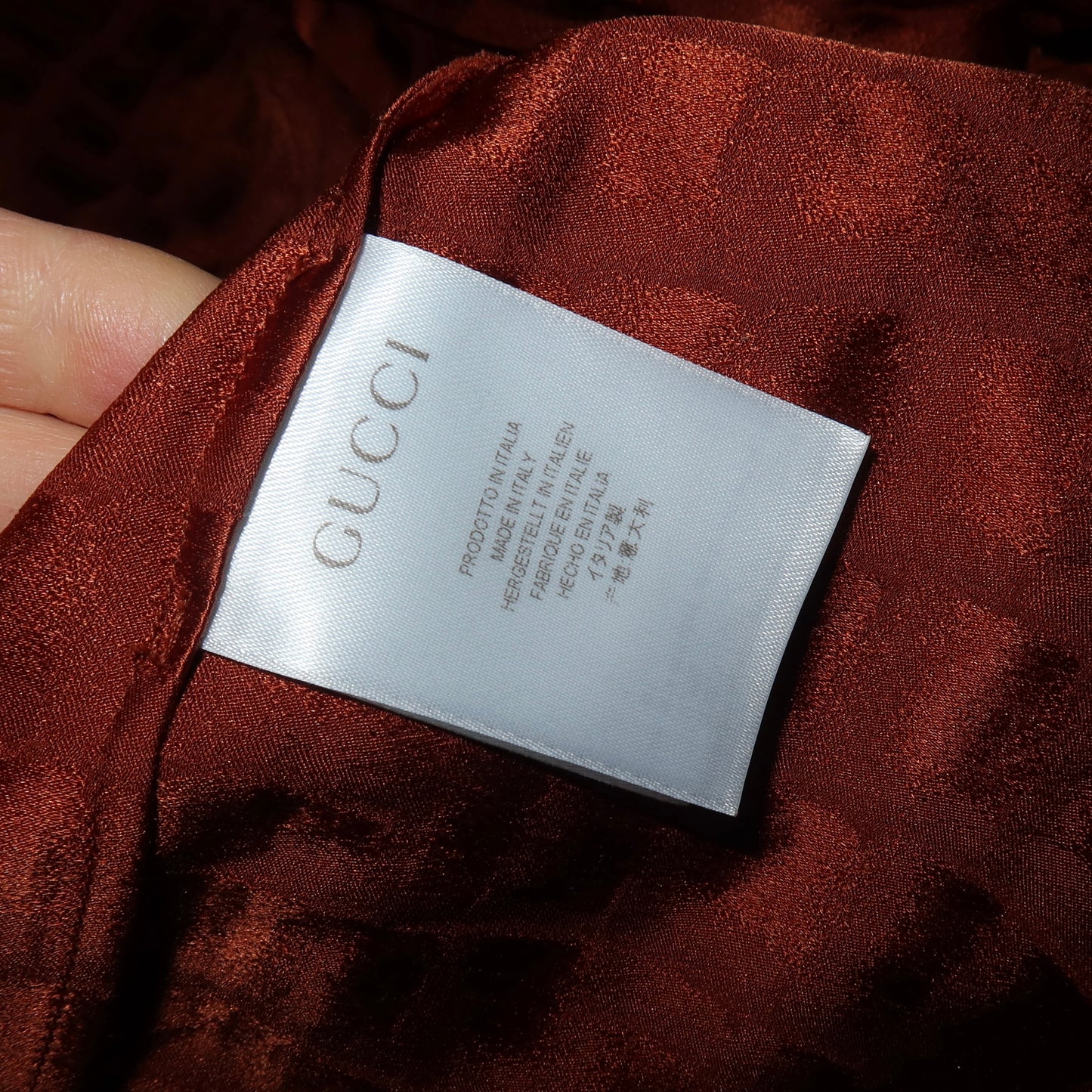 Gucci 2012 Burnt Orange Silk Skirt