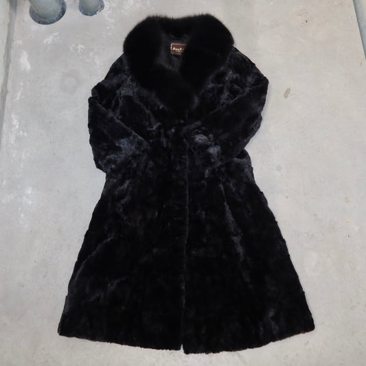 Vintage Black Real Fur Coat