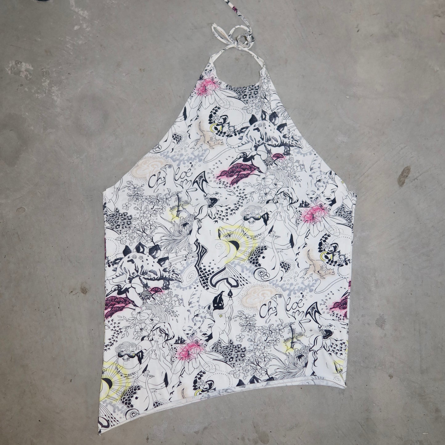 Chloé SS2002 Graphic Backless Tunic