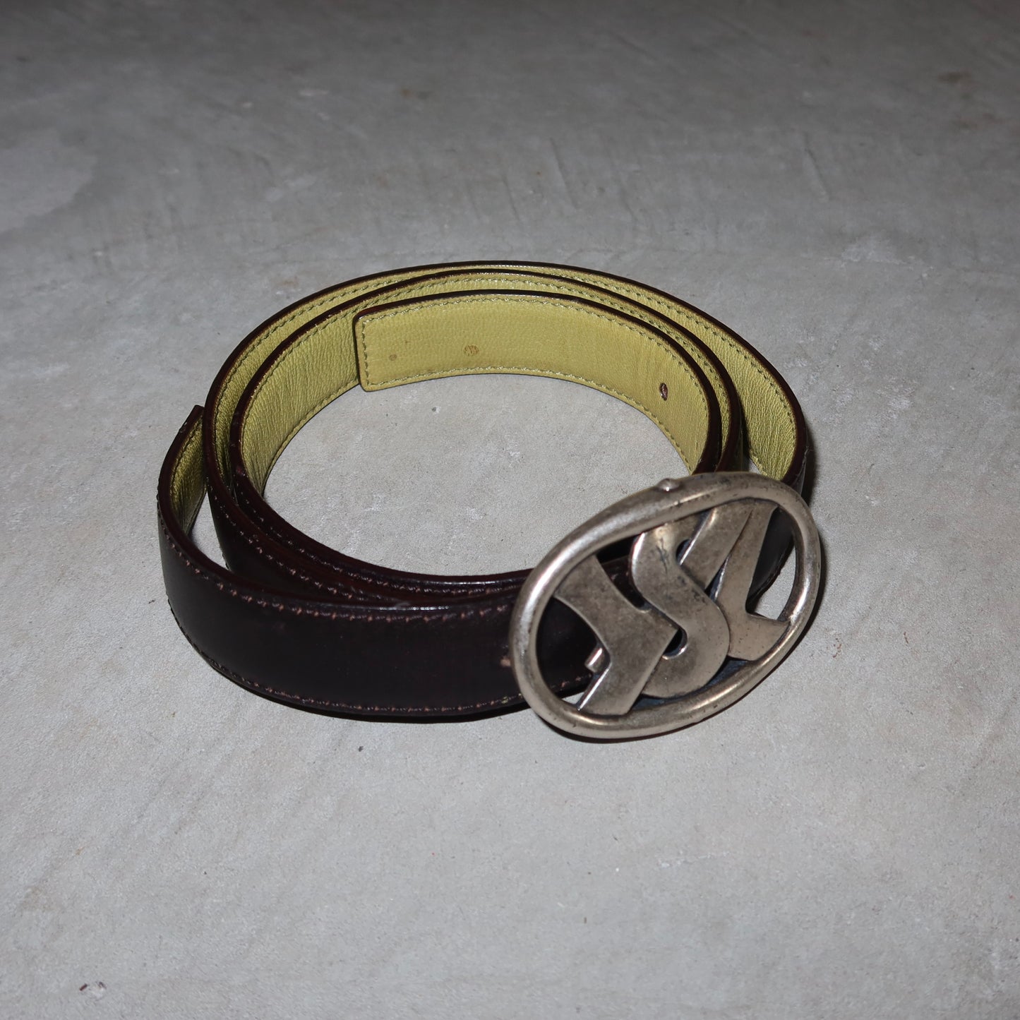 YSL AW2003 Green Reversible Belt
