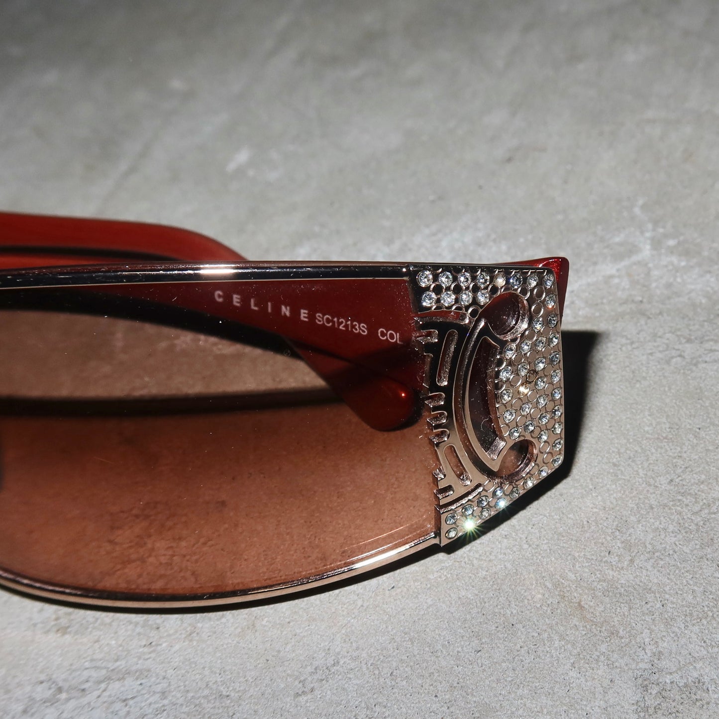Celine Rhinestone Split Logo Sunglasses