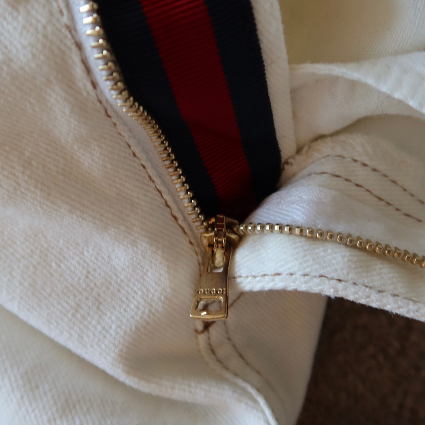 Gucci Cruise 2006 White Denim Mini Skirt