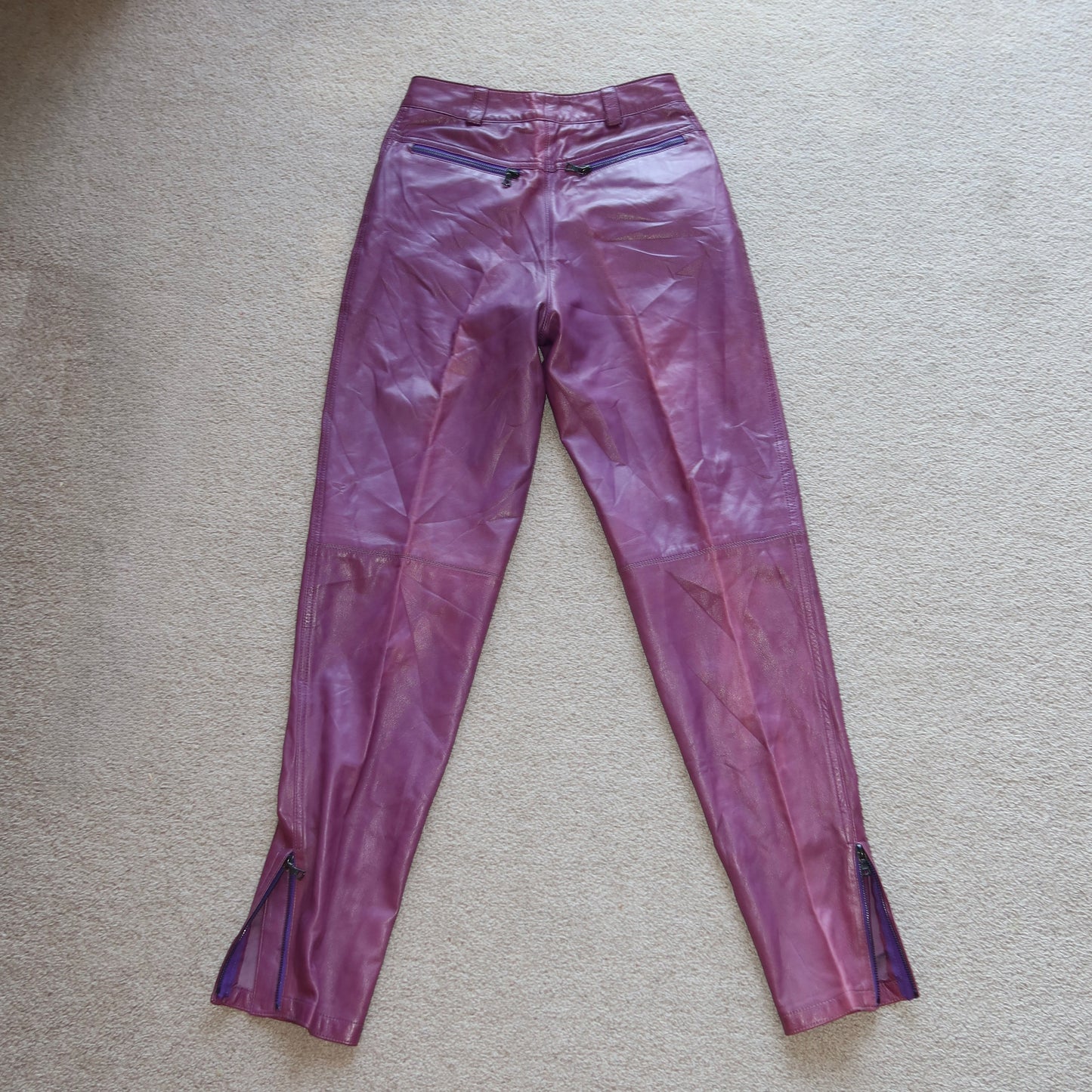 Gianni Versace Purple Leather Pants