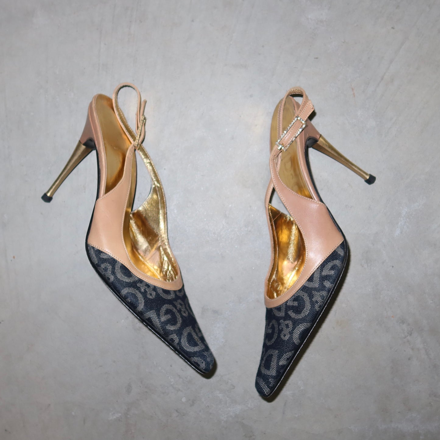 D&G Monogram Denim Heels (37)
