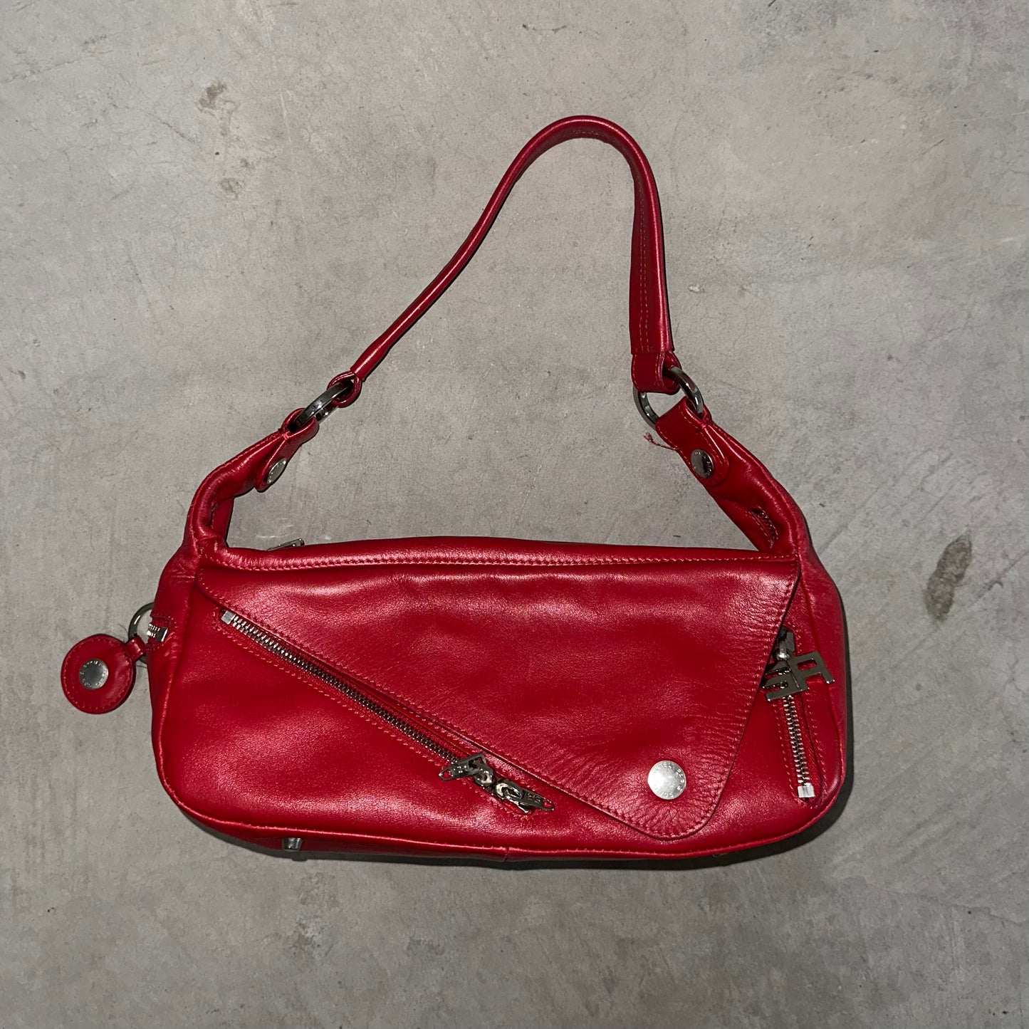 Sonia Rykiel Rare Red Leather Biker Bag