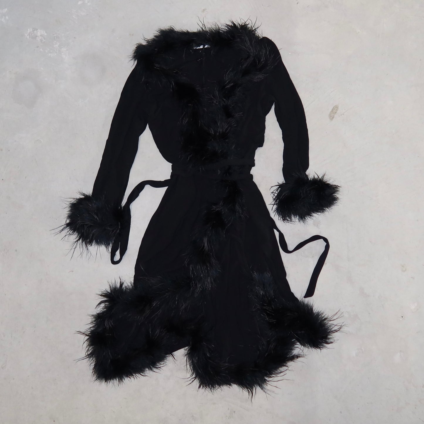 Moschino Feather Trim Mesh Duster