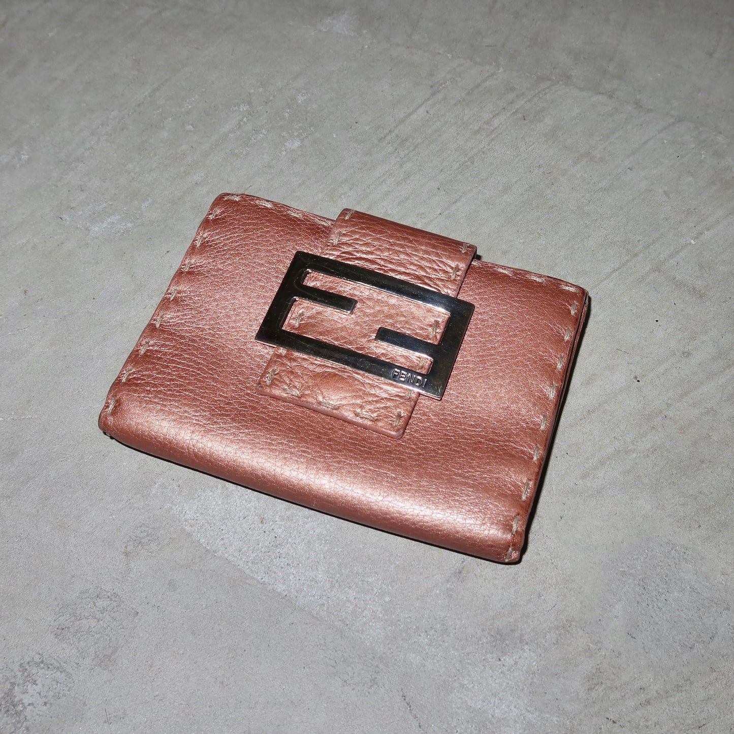 Fendi Selleria Metallic Pink Wallet