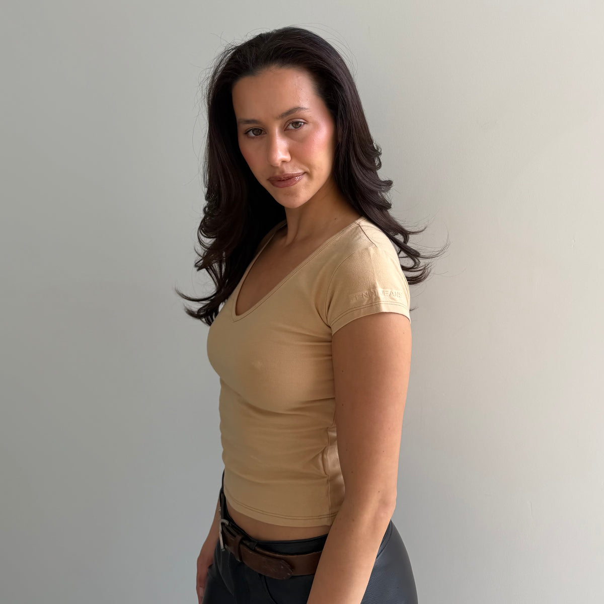 Fendi V Neck Tee