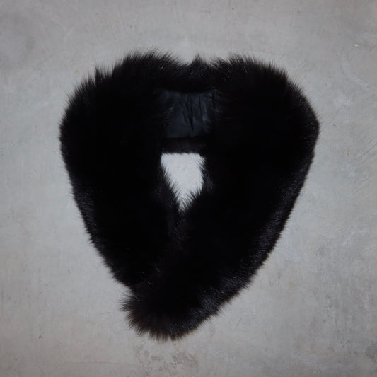 Vintage Black Real Fur Collar