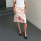 DKNY Flower Print Midi Skirt
