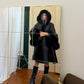 Bruno Magli Shearling Cape Coat