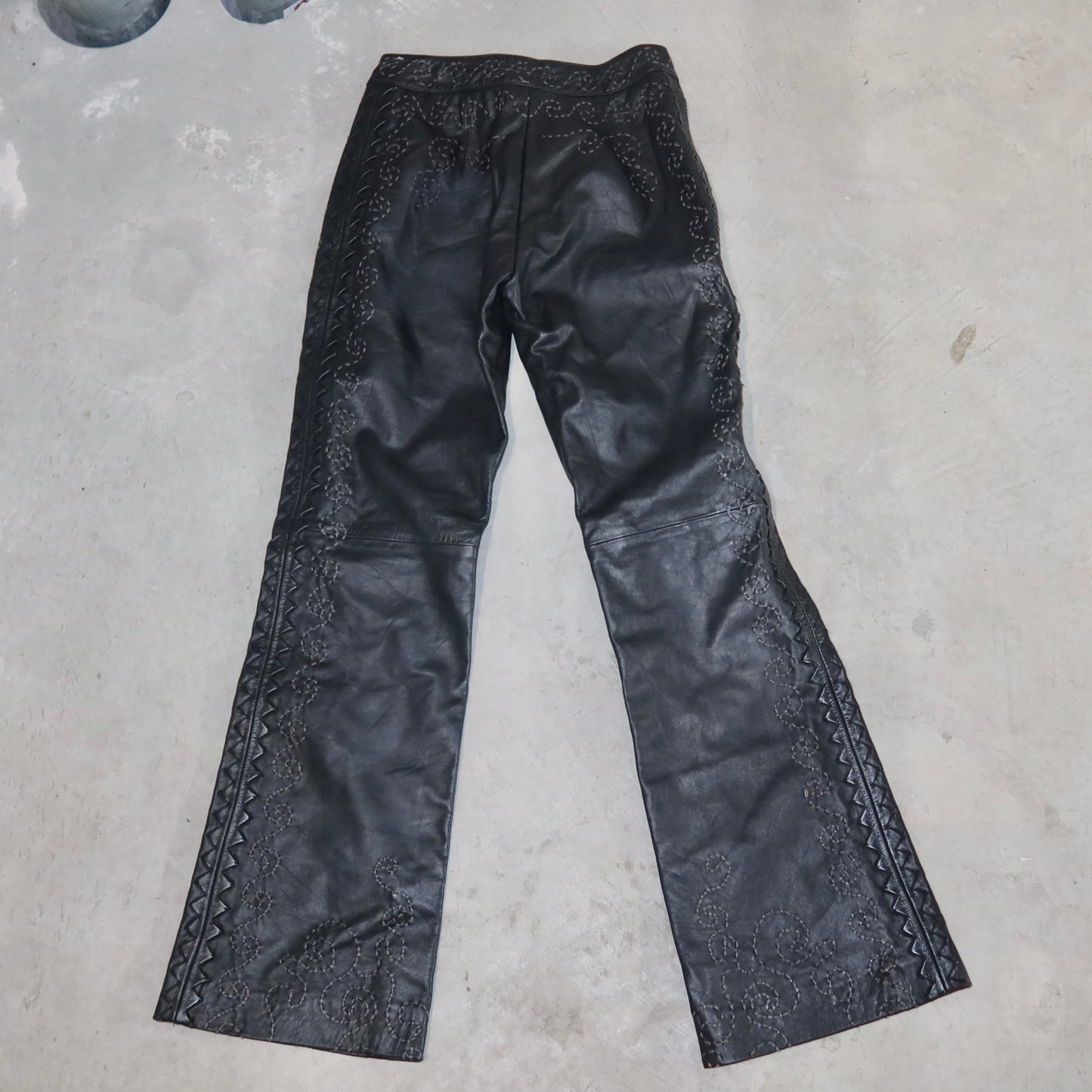 Philosophy di Alberta Ferretti Embroidered Leather Trousers