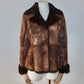 Vintage Brown Leather and Real Fur Jacket