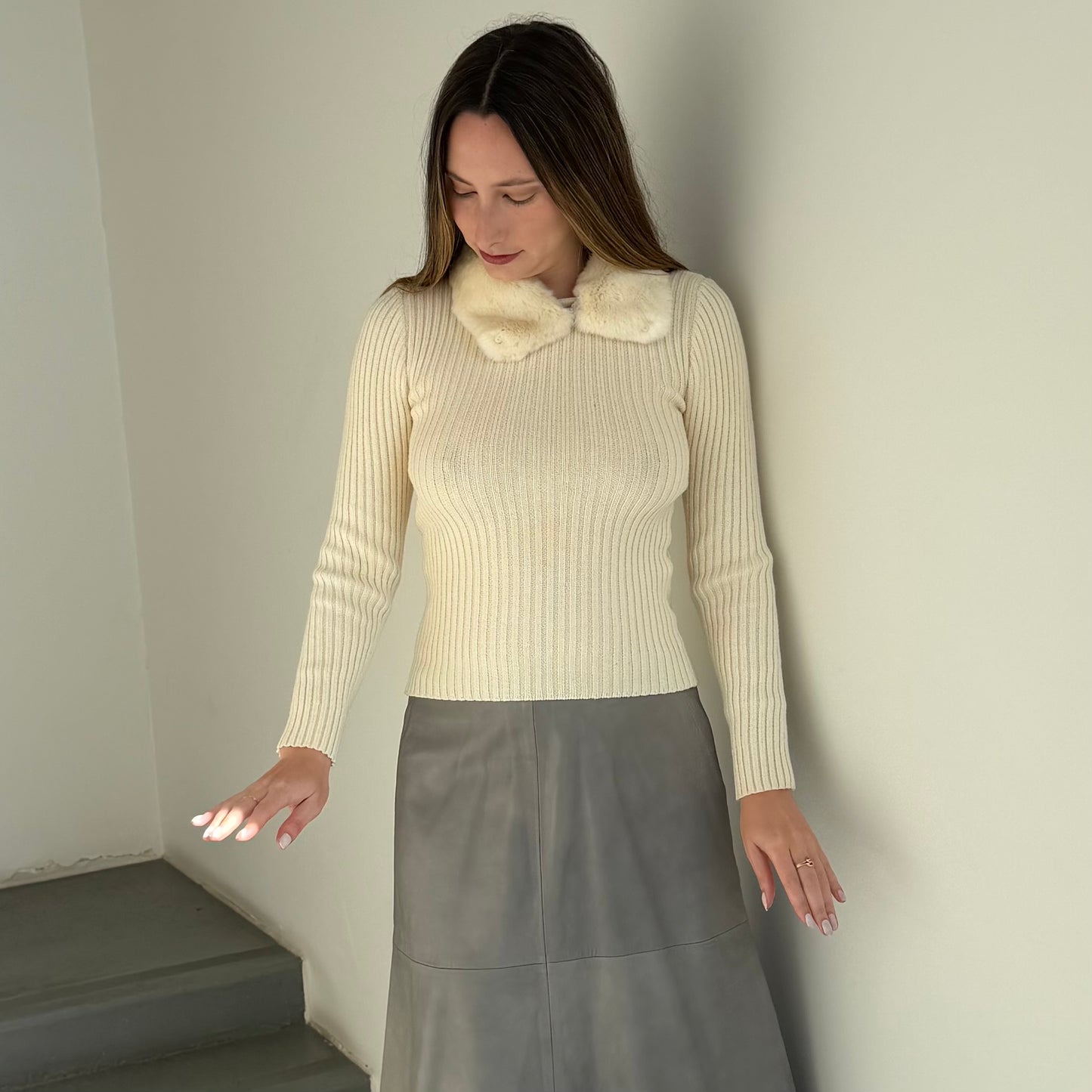 Valentino Fur Collar Sweater