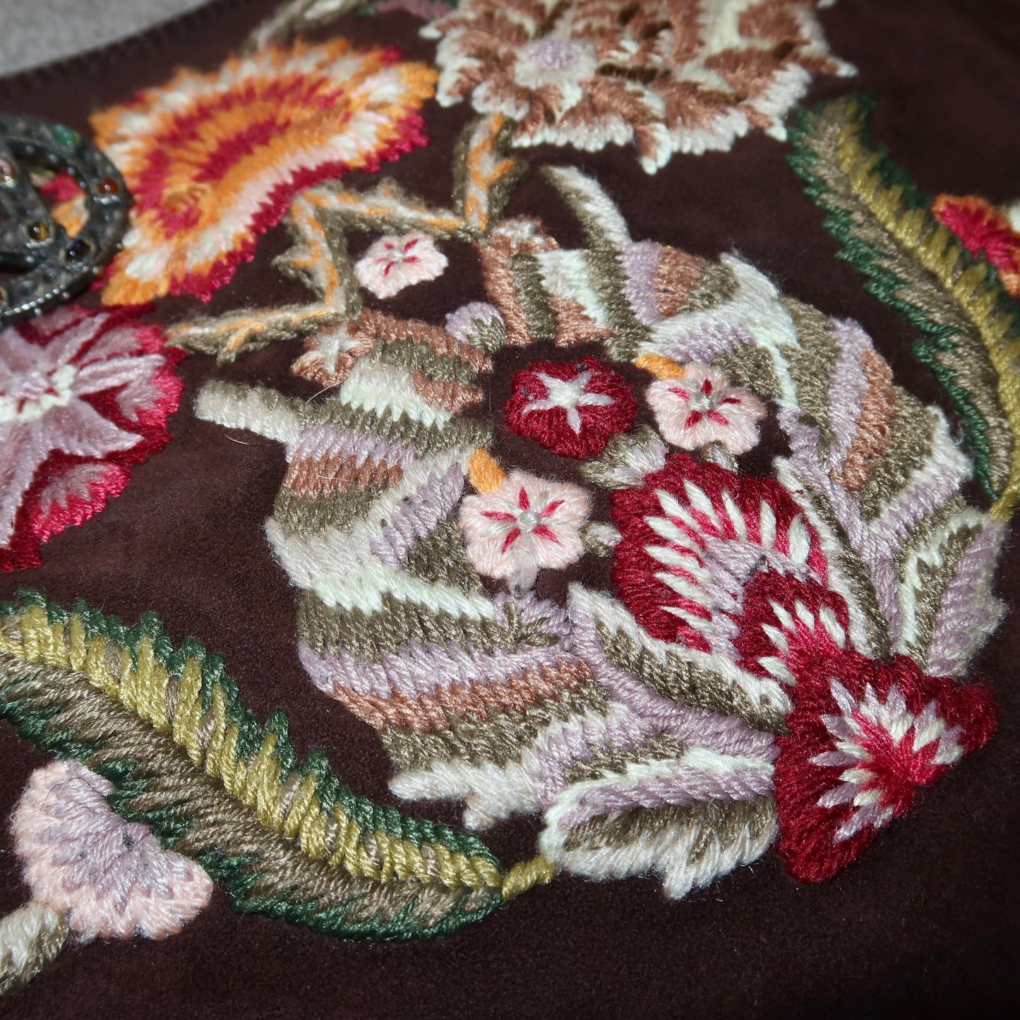 Valentino Suede Embroidered Bag