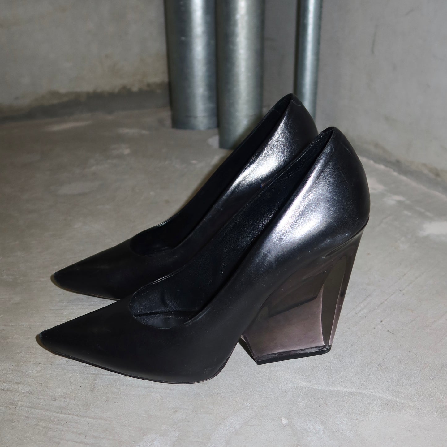 Celine Leather and Perspex Heels (40)