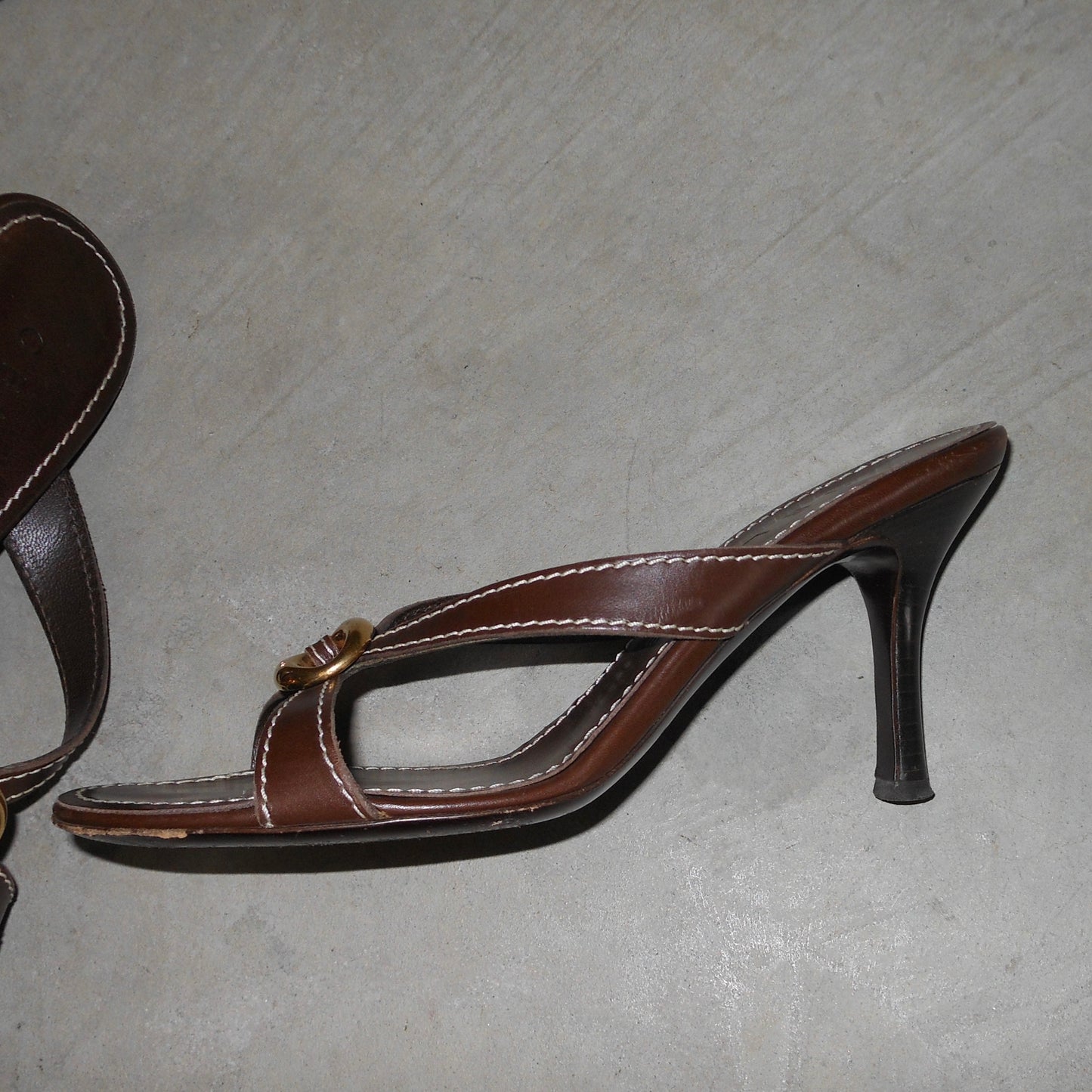 Celine Brown Leather Heels (35)