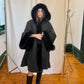Bruno Magli Shearling Cape Coat