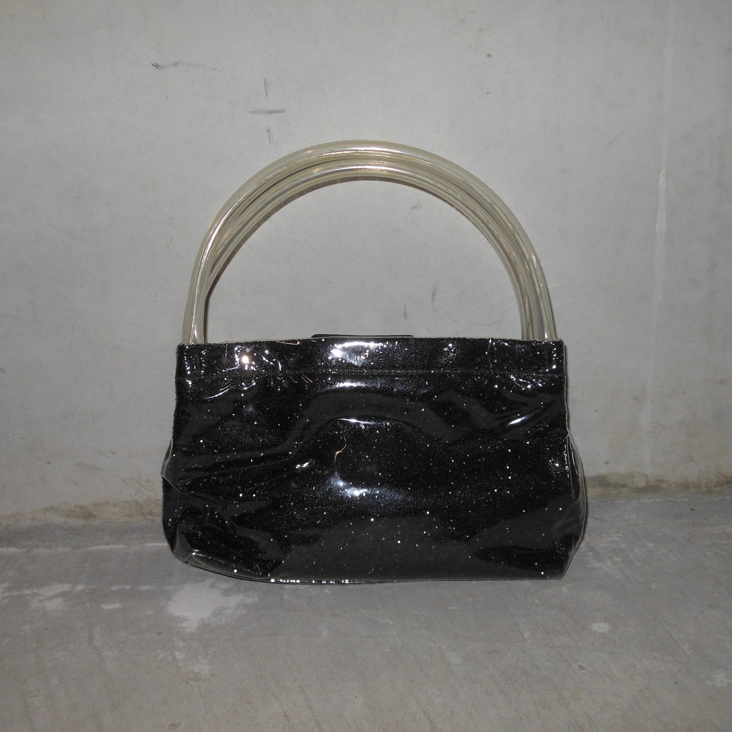 Miu Miu Black Plastic Glitter Bag