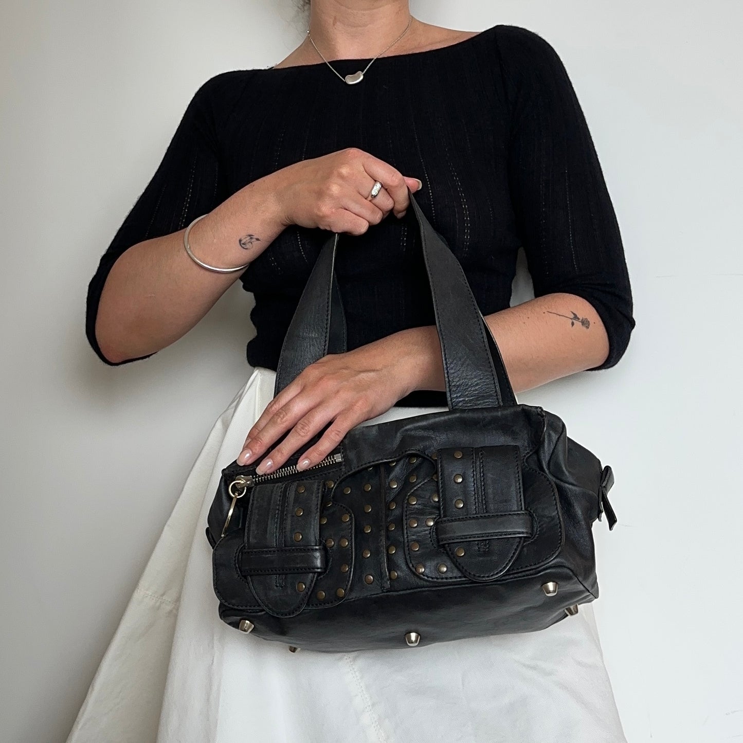 Chloé Black Studded Saskia Bag