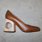 Marni Brown Leather and Woode Heels