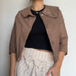 Marni Brown Leather Cropped Jacket