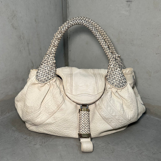 Fendi White Leather Spy Bag