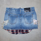 DSquared2 Rhinestone Fringe Denim Skirt