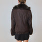 Balmain Brown Nylon and Fur Coat