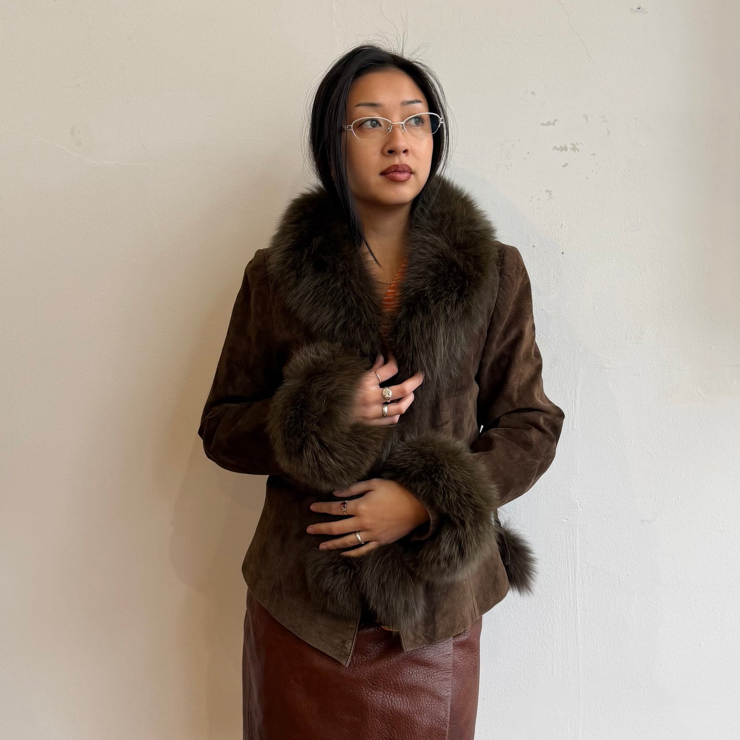 Vintage Suede and Fur Coat