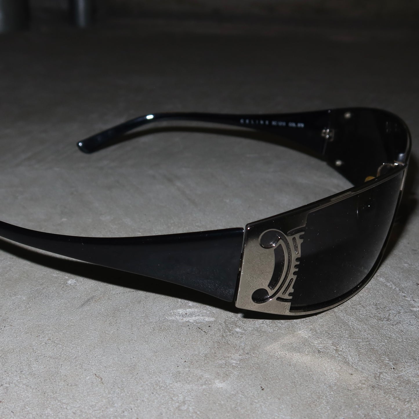Celine Black and Silver Triomph Sunglasses