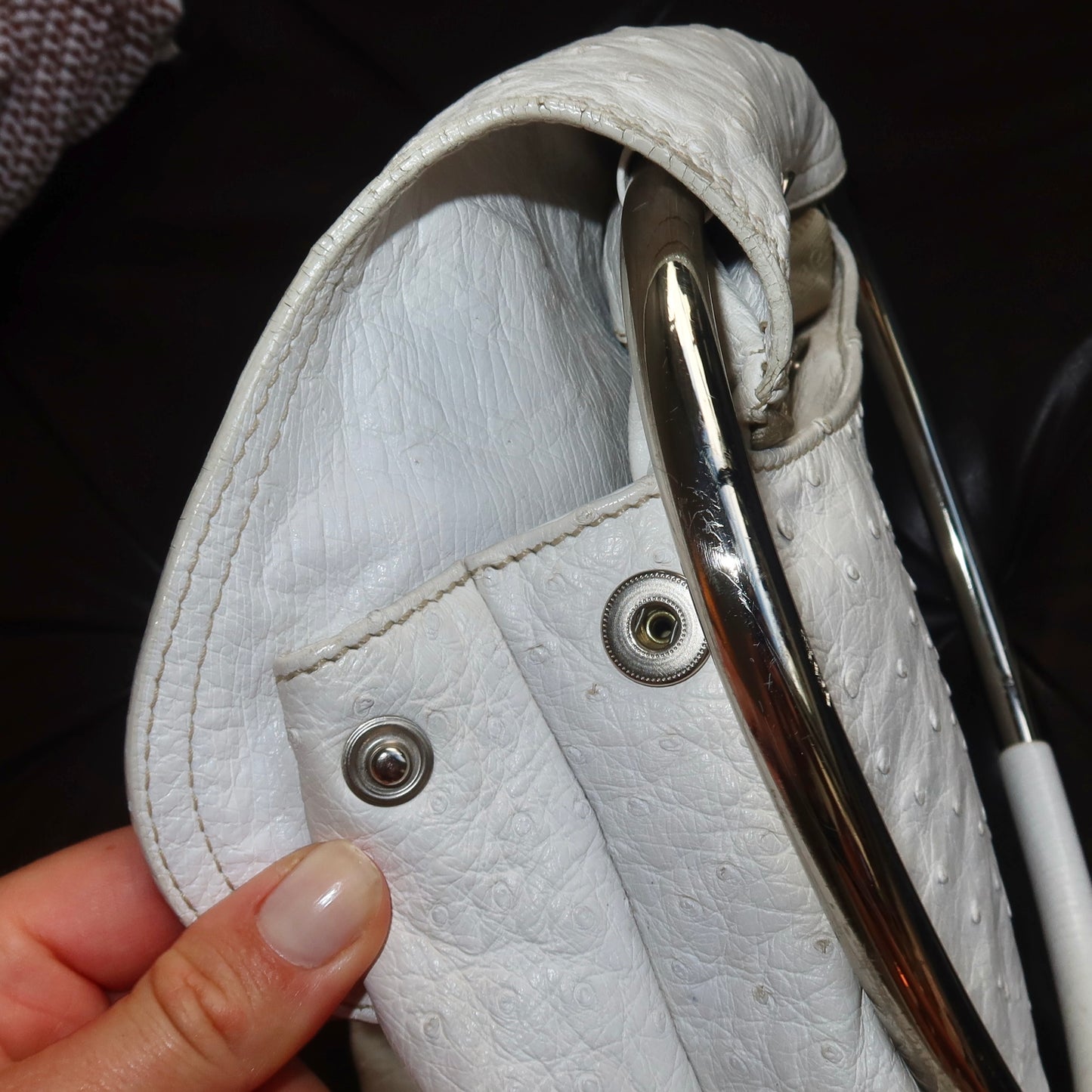 Prada SS2003 Ostrich Ring Handle Bag