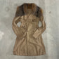 Miu Miu Canvas Trench with Fox Fur Collar