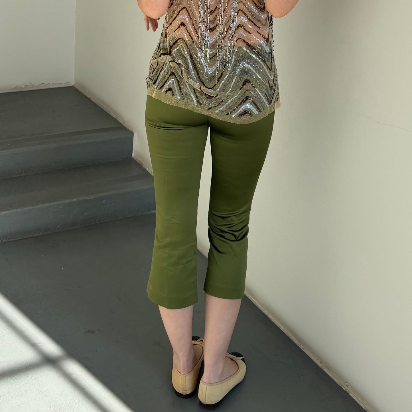 D&G Green Satin Capris
