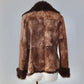 Vintage Brown Leather and Real Fur Jacket