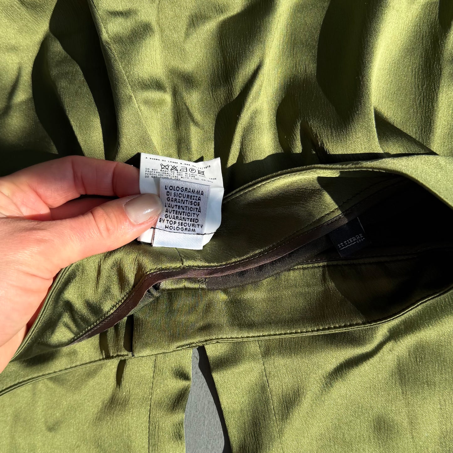 D&G Green Satin Capris