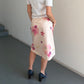 DKNY Flower Print Midi Skirt