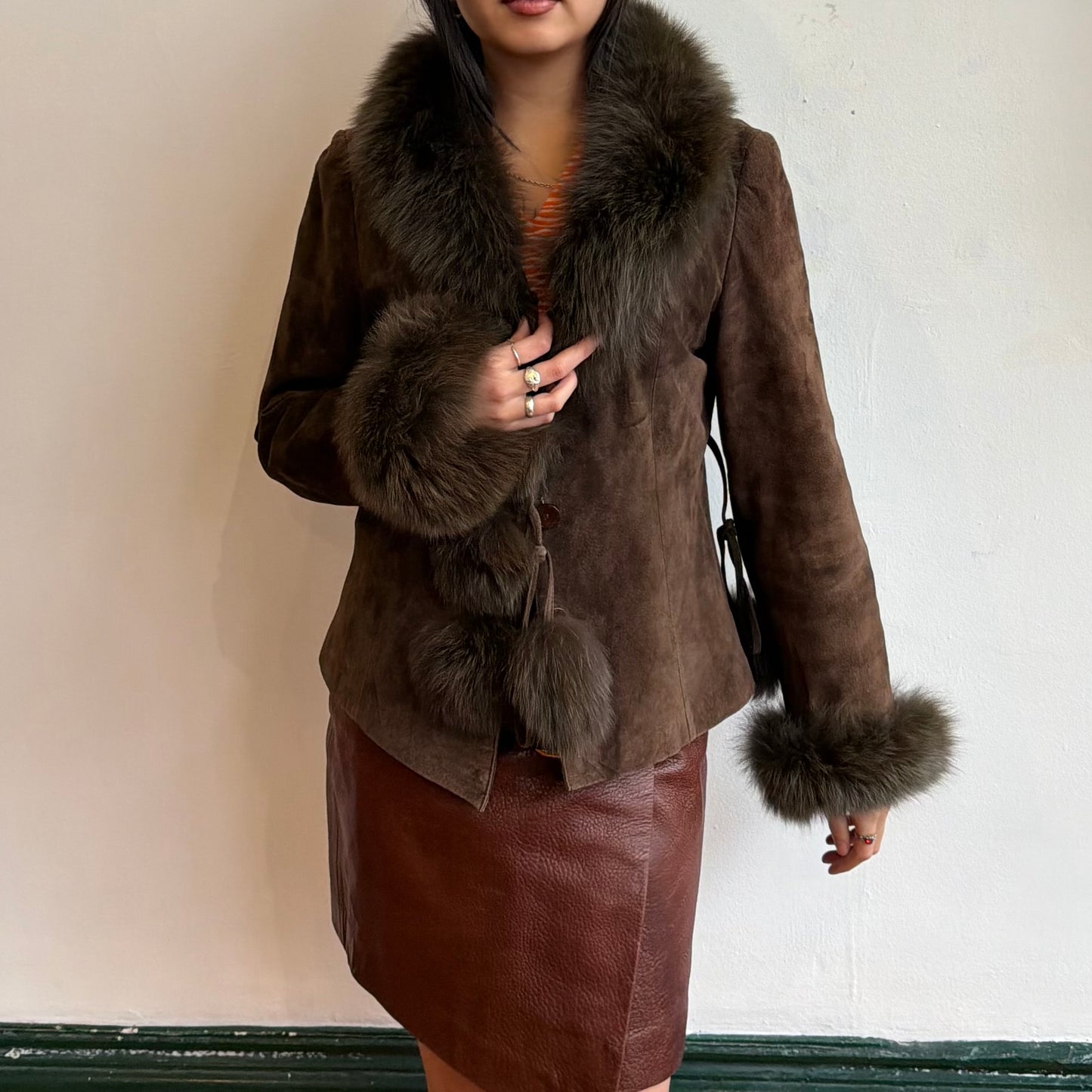 Vintage Suede and Fur Coat