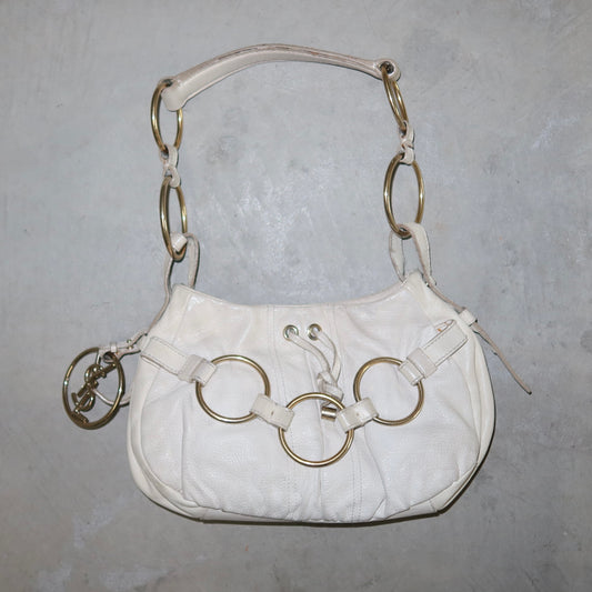 YSL White Saharienne Bag