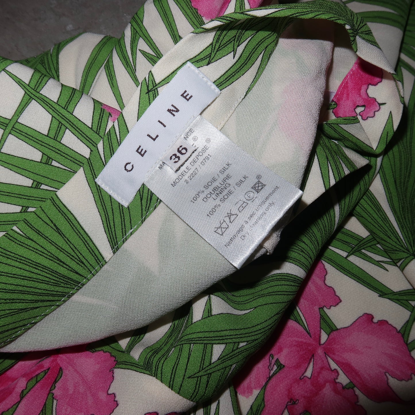 Celine SS2004 Silk Floral Skirt