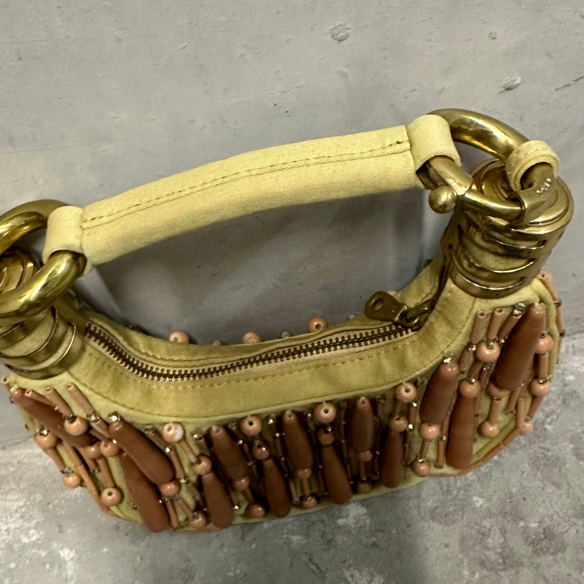 2000s Chloé Beaded Bracelet Bag- Wood + Silver – Allison's Archive