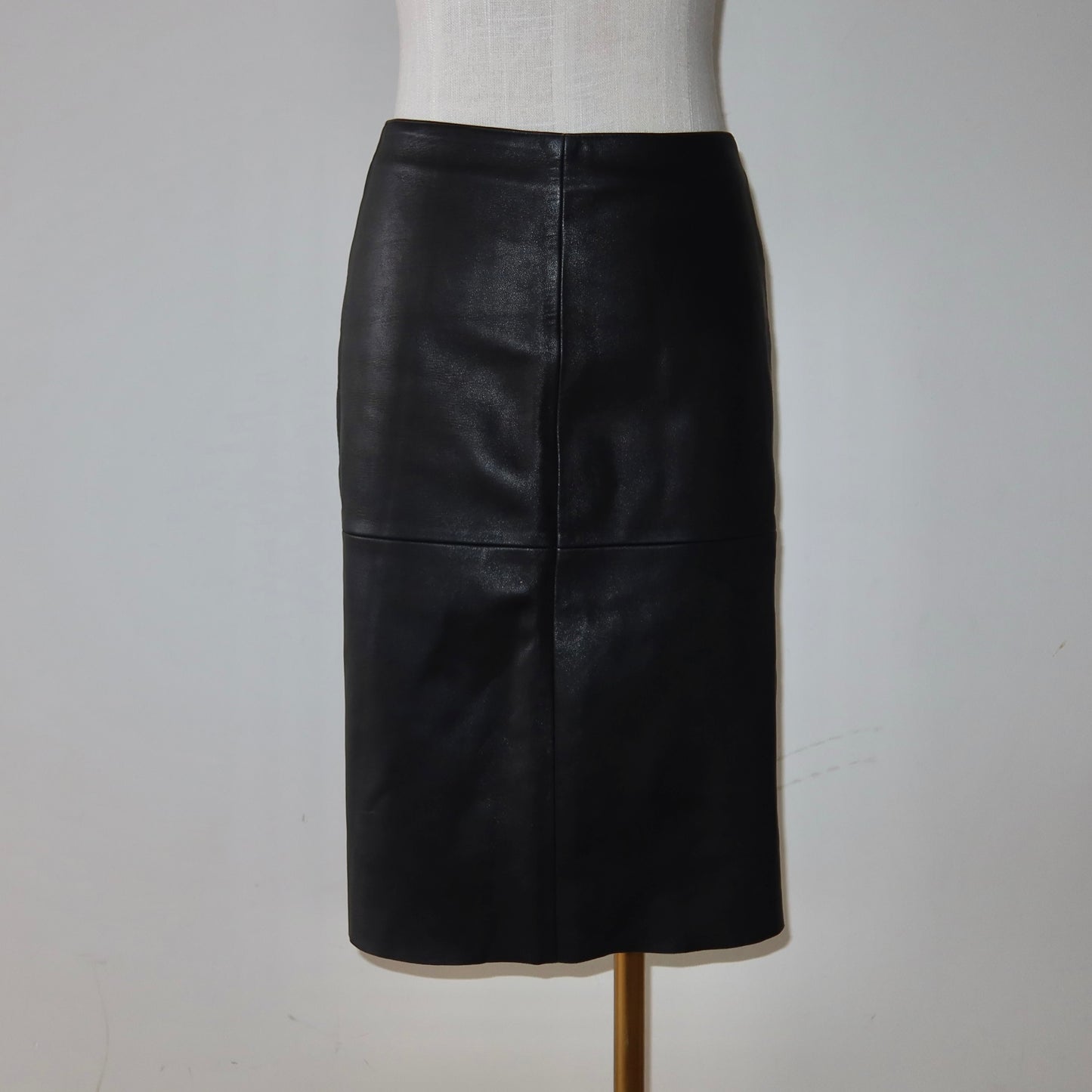 Emporio Armani Lamb Leather Column Skirt