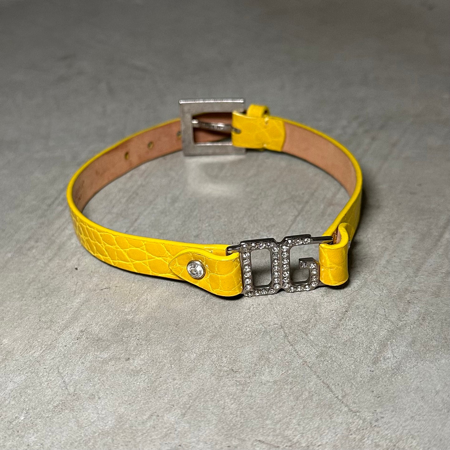 Dolce & Gabbana Yellow Leather Choker