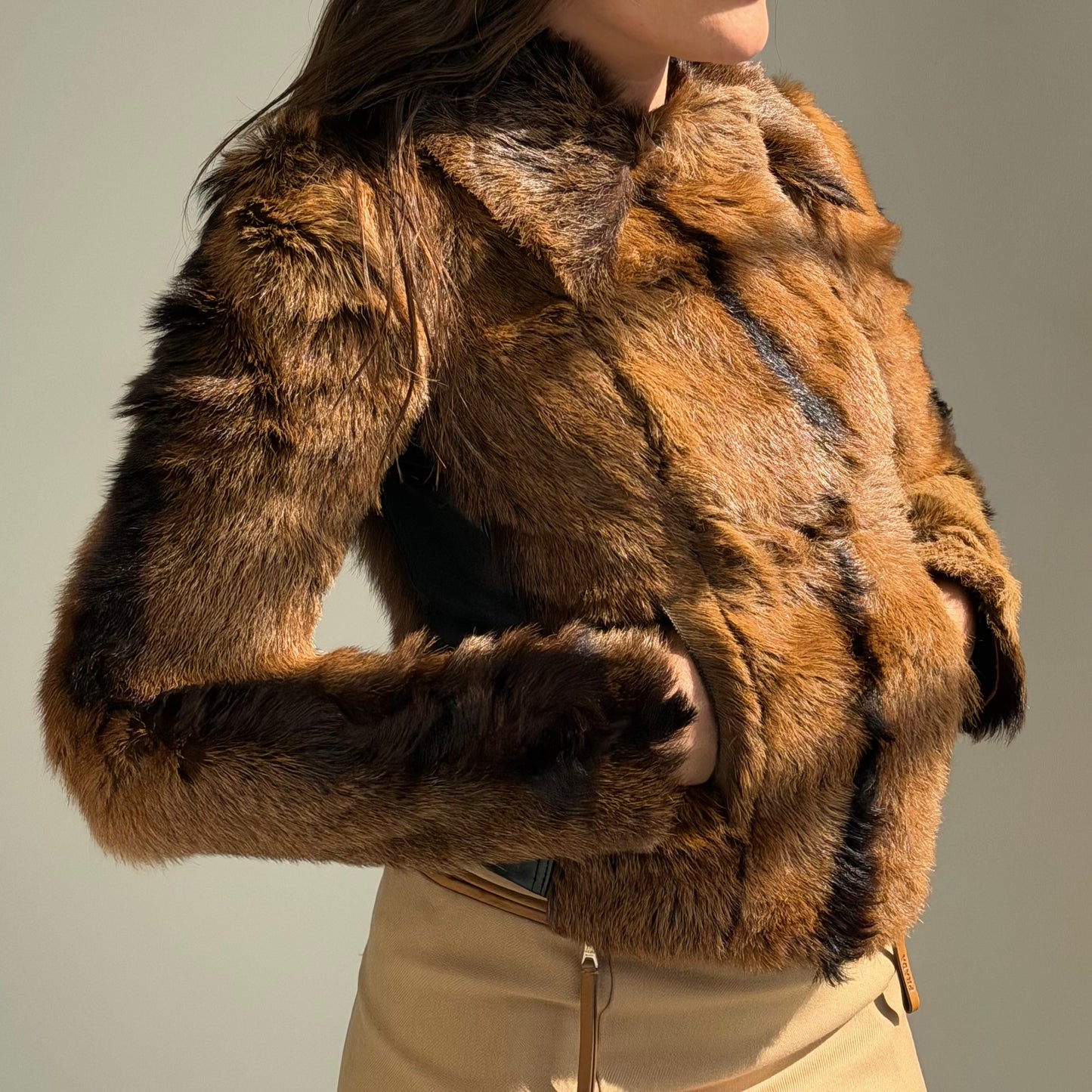 Plein Sud Goat Fur Leather Jacket