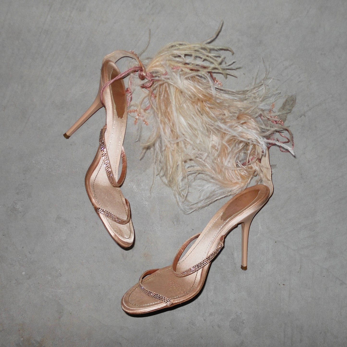 Rene Caovilla Feather Anklet Heels (37.5)