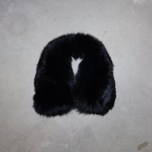 Vintage Black Real Fur Short Collar