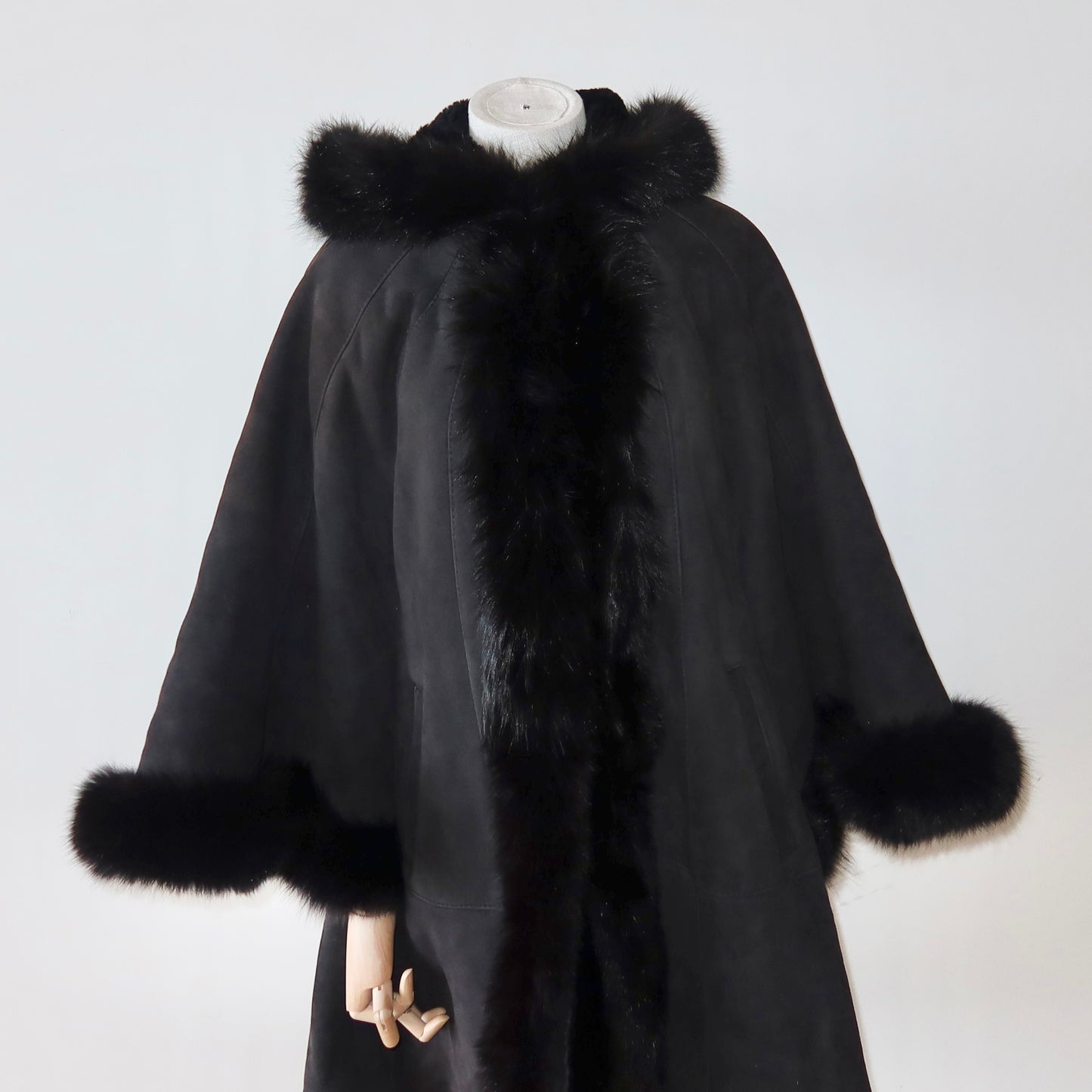 Bruno Magli Shearling Cape Coat