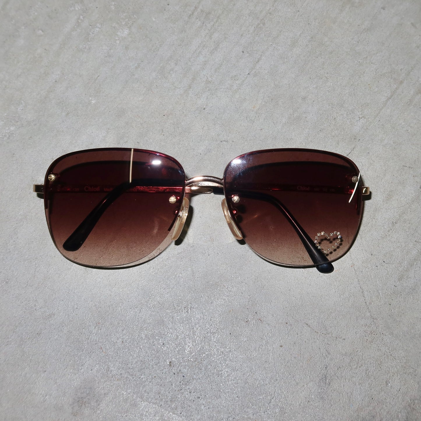 Chloé SS1999 Brown and Gold Aviators