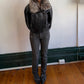 Vintage Leather and Fox Fur Bomber
