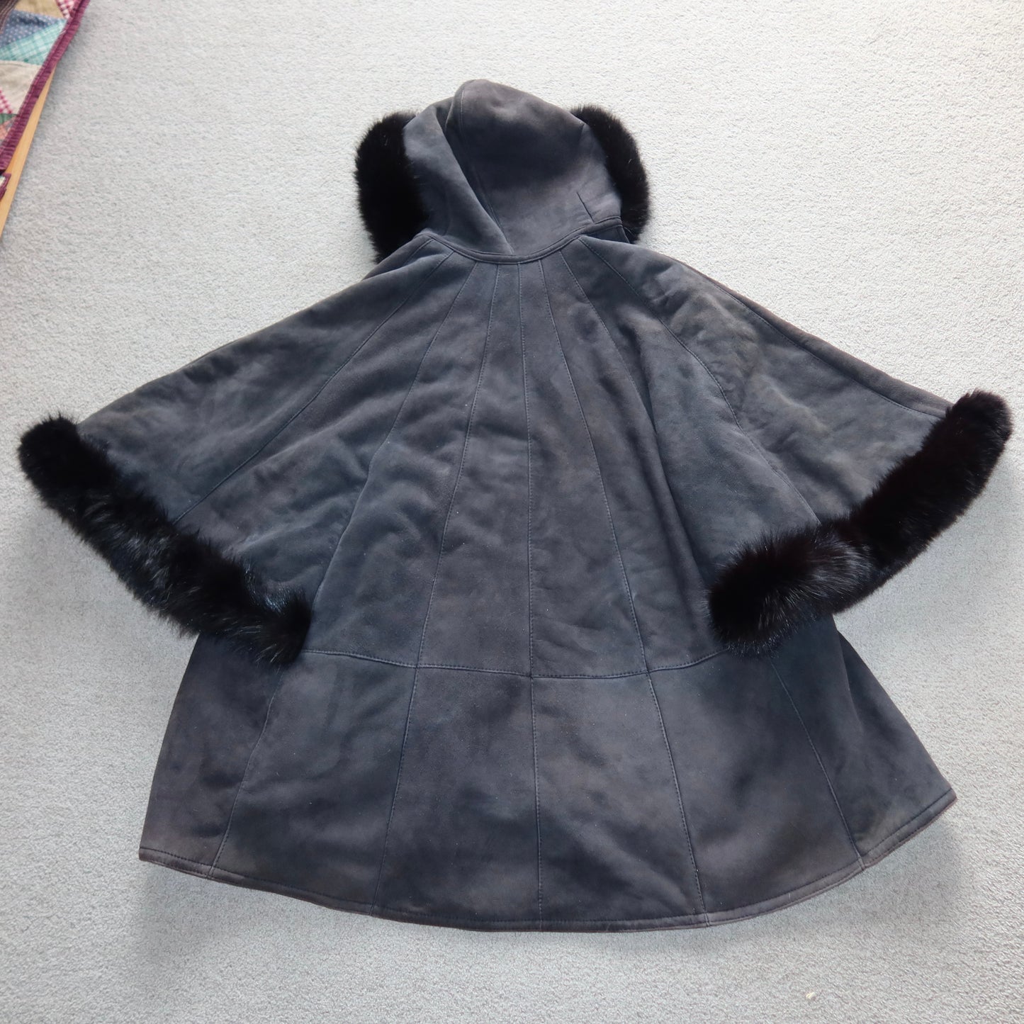 Bruno Magli Shearling Cape Coat